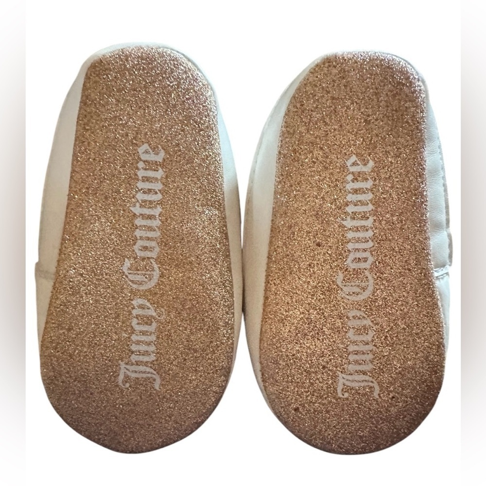 NEW FASHION JUICY COUTURE BABY SARATOGA SPARKLE ROSE GOLD CRIB SHOES - Picture 6 of 8